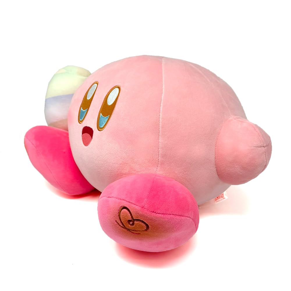 Kirby Marshmallow Twisted Marshmallow Big Plush Toy, Official, Approx. 24cm, Includes Toy Diamond