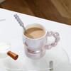 300ml Pearl Hand-held Ceramic Mug, Colored Coffee Mugs, Breakfast Milk Cups, High-value Couple Tea Cup, Birthday Gift Water Cup