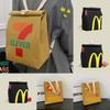 Rucsac din Pânză de Bumbac cu Imprimeu cu Litere Mcdonalds Pentru Studenți, cu Durabilitate și Buzunar Interior