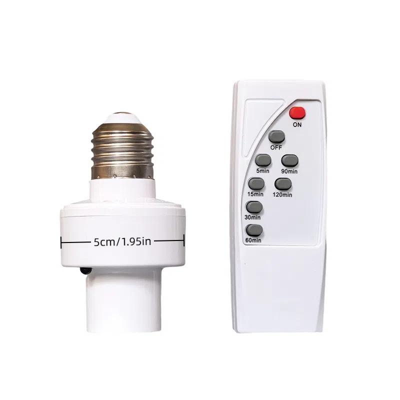 E27 Wireless Remote Control Smart Timer Switch Lamp Holder Multi Light Switch Baby Room Bedroom House Timer Switch
