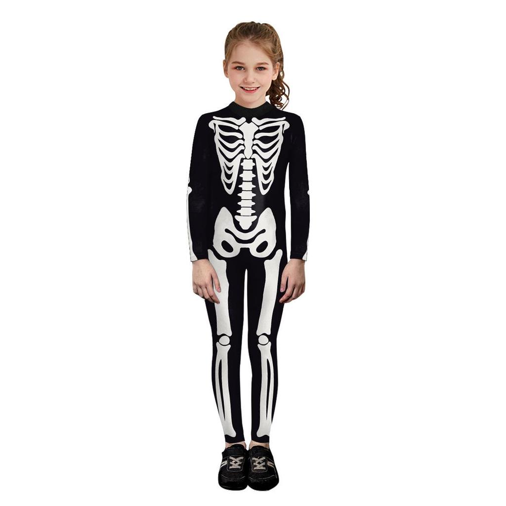 2026 New 3D Skeleton Halloween Jumpsuit for Kids - Boys & Girls
