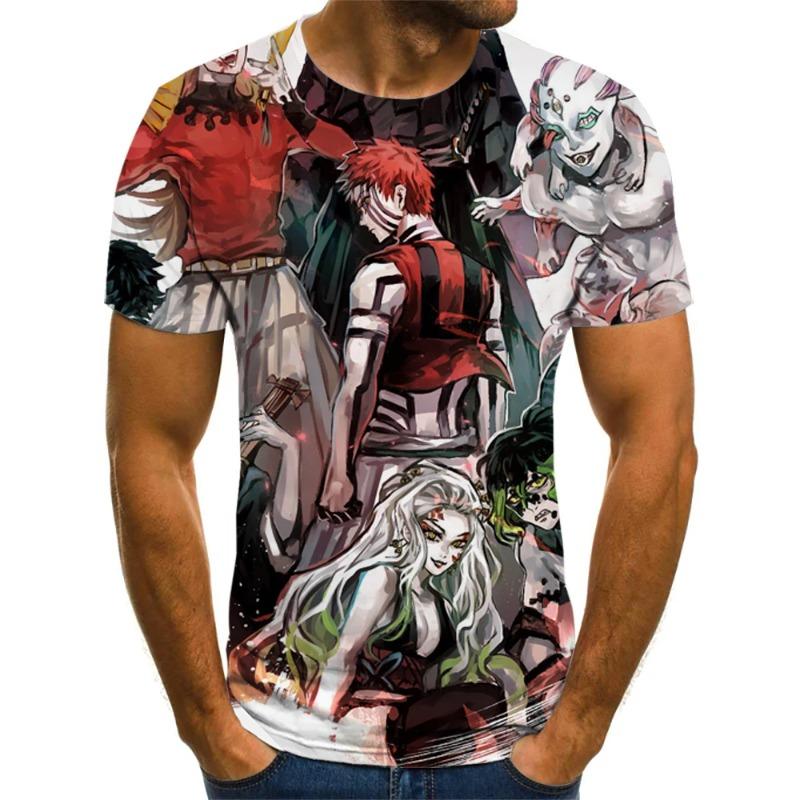 Demon Slayer 3D Print T-shirt Fashion Casual Short Sleeved Harajuku Streetwear Oversized
