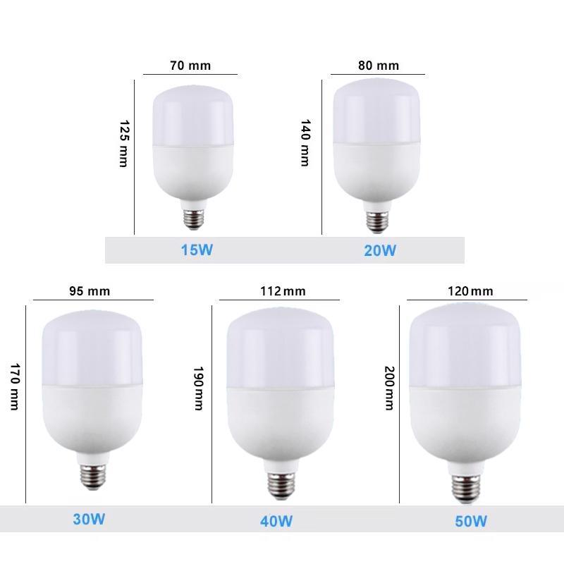 

220 В 15/20/30/40/50 Вт светодиодная лампа E27 с винтовым креплением без мерцания, энергосберегающие лампы для дома, спальни, гостиной, офиса, освещения 15W