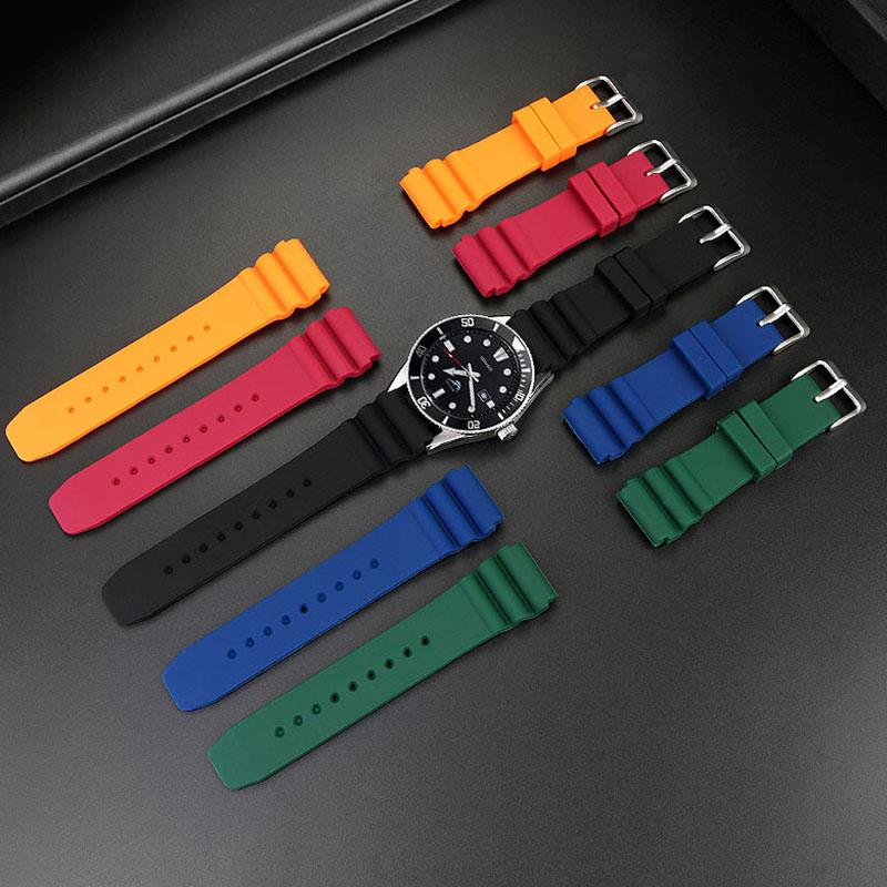 For Casio Diving Watch Swordfish MDV-106 MTP-VD01 MDV-107 Efr-303l Series Resin Silicone Strap Green 22mm Water Proof Watchband
