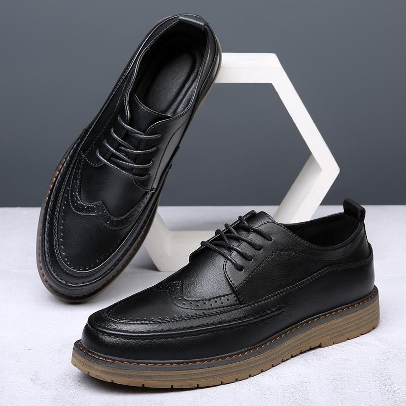 Модная Роскошная Кожаная Обувь Джентльмены Оксфорды Толстая Подошва Формальная Обувь — фото 5