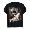 [Funny Cat T-Shirt] Vintage Cat Smoking Tattoo Artist Funny Meme Inked Kitty T-Shirt