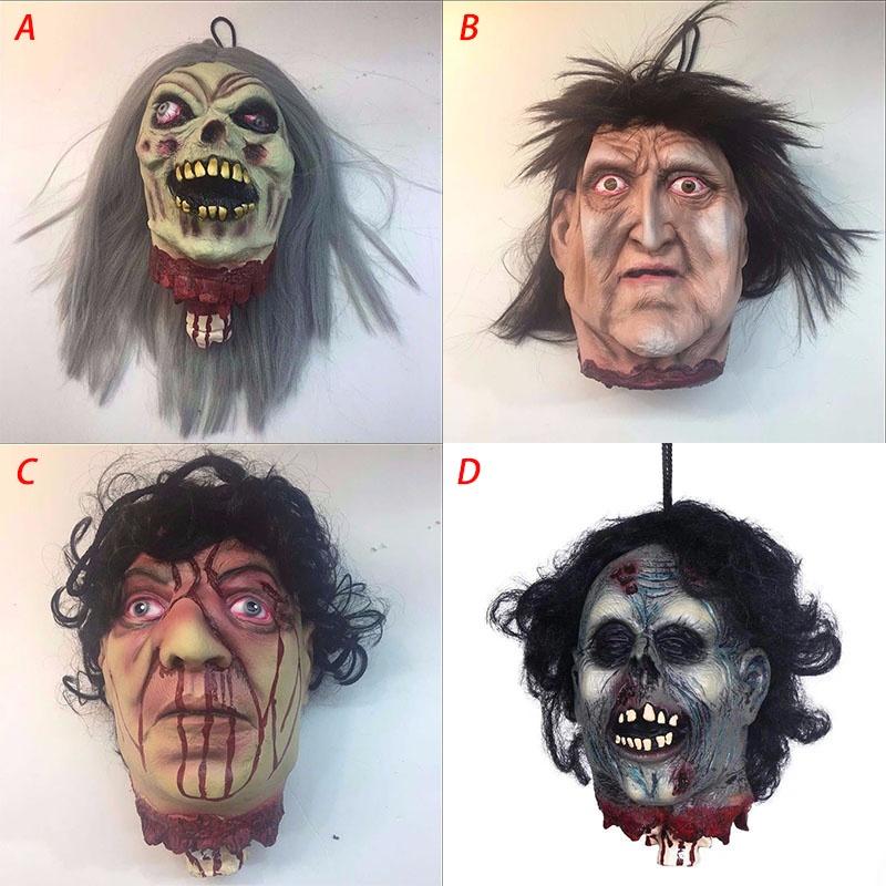 Decoration Halloween Party Props Bloody Prank Toy Hanging Severed Head Human