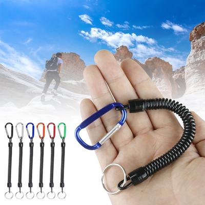 5 Stück Spiralfischleine mit Karabiner Einziehbare Sicherheitsspiralkordel Angelschnüre Zangen Lippen-Angelgerät