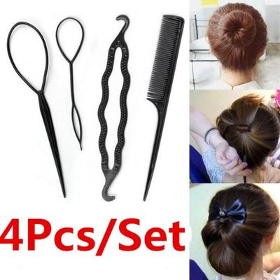 4 יחידות סט פלסטיק קסם צמת זנב שיער צמת קוקו סטיילינג יצרנית כלים