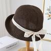 New Big Eaves Korean Bow Bucket Hat Outdoor Leisure Versatile Travel Mountaineering Travel Breathable Face Basin Hat