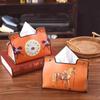PU-Leder Taschentuchbox Europäischer Retro-Stil Wasserdichter Serviettenhalter Badezimmer Auto Wohnzimmer Couchtisch Universelle Aufbewahrungsbox