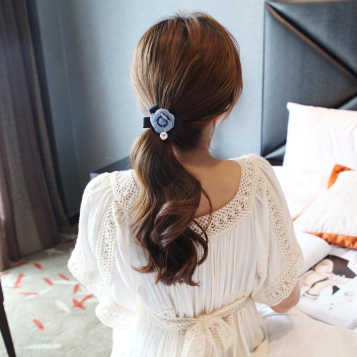 Cloth Pearl Flower Hair Rope