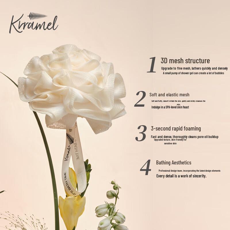 KRRAMEL Super Soft Foaming Bath Sponge 16cm