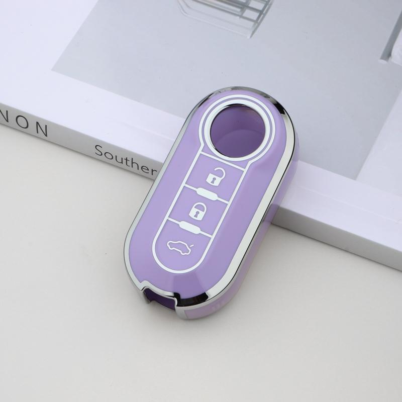 Tpu Car Key Cover Case Remote Key Shell Holder For Fiat 500 Ducato Panda Punto Lancia Musa Flip Folding Protecor Accessories