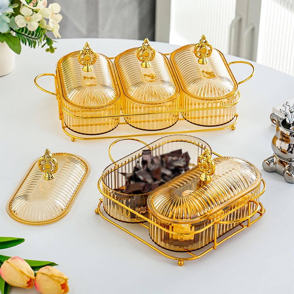 Candy Bowl Appetizer Serving Tray Snack Dishes Divided Platter Fruit Container With Lids