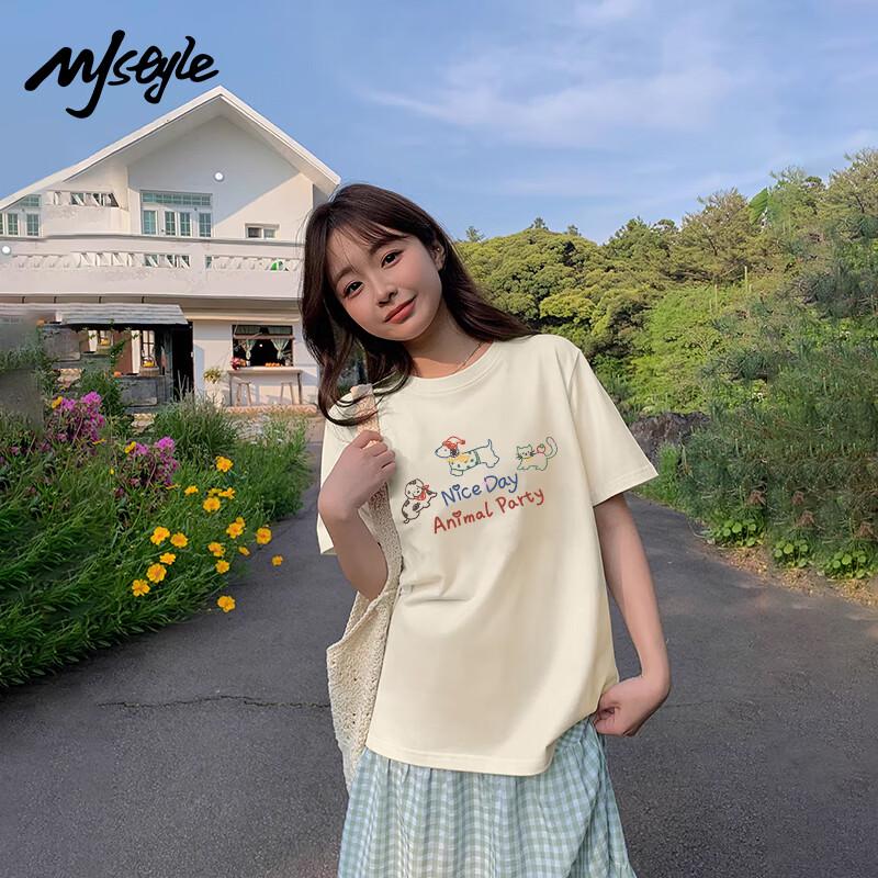 MJ STYLE Women s Cotton Printed Short Sleeve T-Shirt 2XL