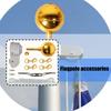 Complete Weatherproof Flagpole Pulley Maintenance System Accessories Set For 2-2.6inch Poles 50ft Cord Metal Fasteners