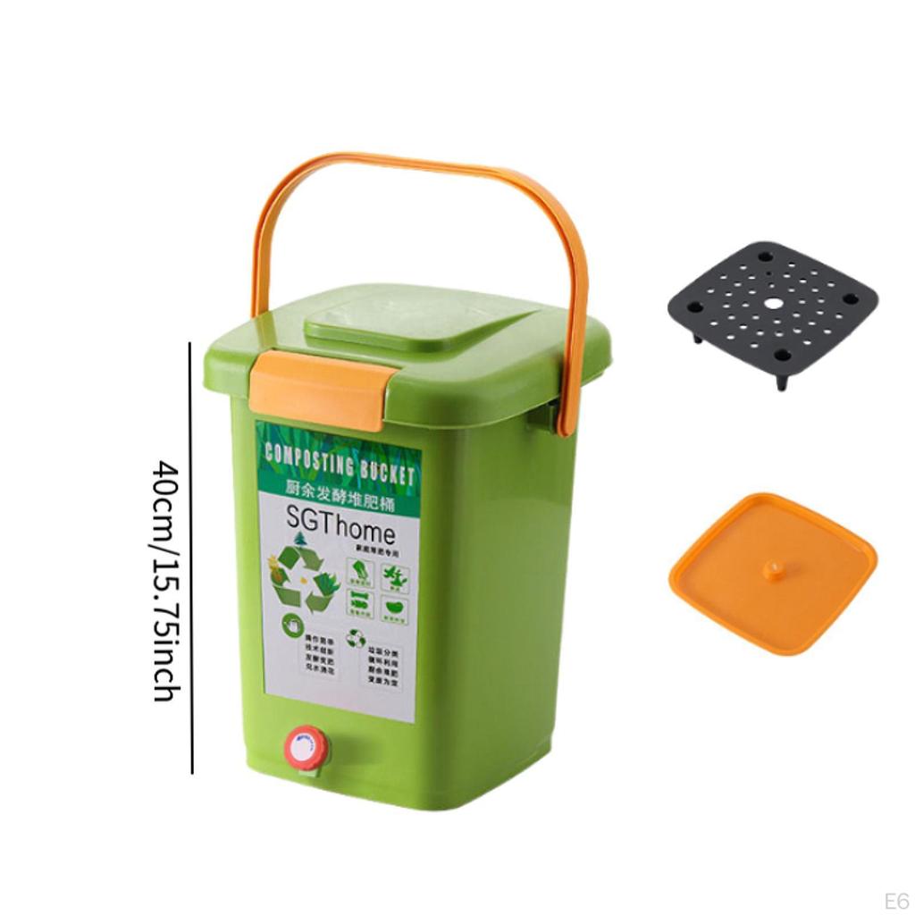 Compost Bin Courtyard Portable Composting Container Bucket for Household Yard Garden Farm