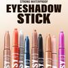 6pcs/set Pearlescent Matte Eyeshadow Stick Set Eyeshadow Pencil Shimmer Pearly Glitter Finish Multicoloured Smudge Proof Eyeshadow Pen Make-Up Stick