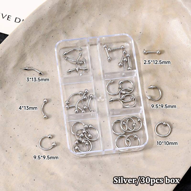 20/30/60 Stück Legierung Retro Kreis Nägel Kunst Charms 3D Punk Stil Schwarz Weiß Nagelteile Nageldekoration Maniküre Zubehör