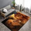3D Lion Carpets African Style Living Room Area Rug Scenery Print Bedroom Rug for Boys Kids Play Mat Kitchen Rug Entrance Doormat