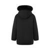 Li Ning Solid Color Hooded Mid-Length Zipper Long Sleeve Down Jacket Women Outerwear Black AYMU190-3
