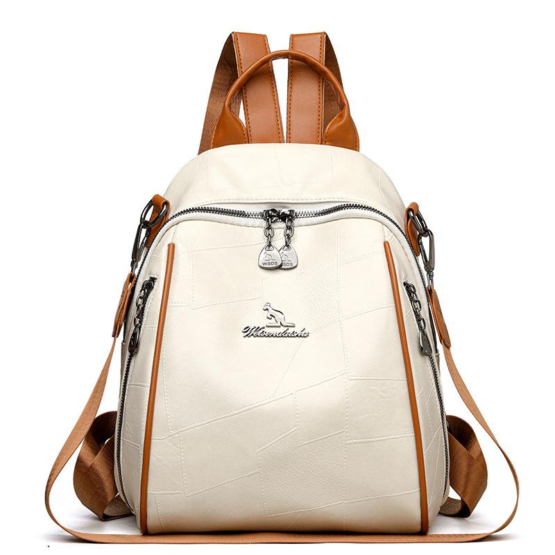 Splicing Women's Backpack New Leisure Travel Backpack Commuter Multi-functional Anti theft Schoolbag