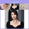 Elegant Titanium Steel Pearl Inlaid Alphabet Necklace For Trendy Womens Fashion Accessories