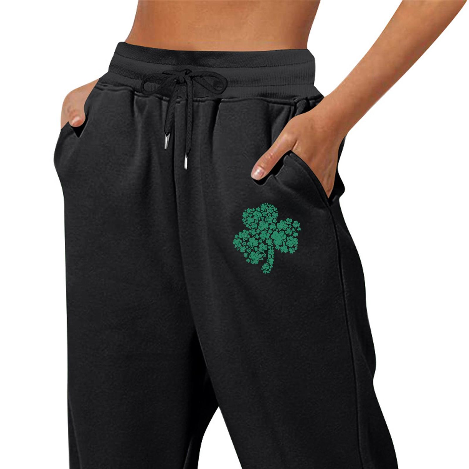 

Весенние и однотонные принтованные модные женские повседневные брюки с карманами и шнурком L чёрный