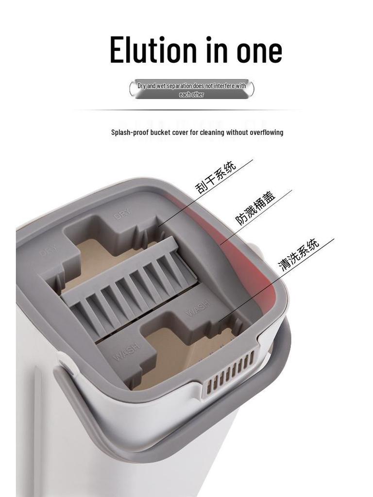 Lazy Clean Mop: Freihändiger Schleudermopp mit Eimer & Nass-/Trockentrennung