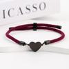 15mm Heart-Shaped Adjustable Stainless Steel Multi-Color Milan Rope Bracelet with Blank UV Laser Printing Surface