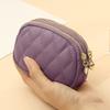 Double Layer Coin Purse, Dual-Compartment PU Leather Wallet, with Zipper Durable Scratch-Resistant Coin Holder Pouch