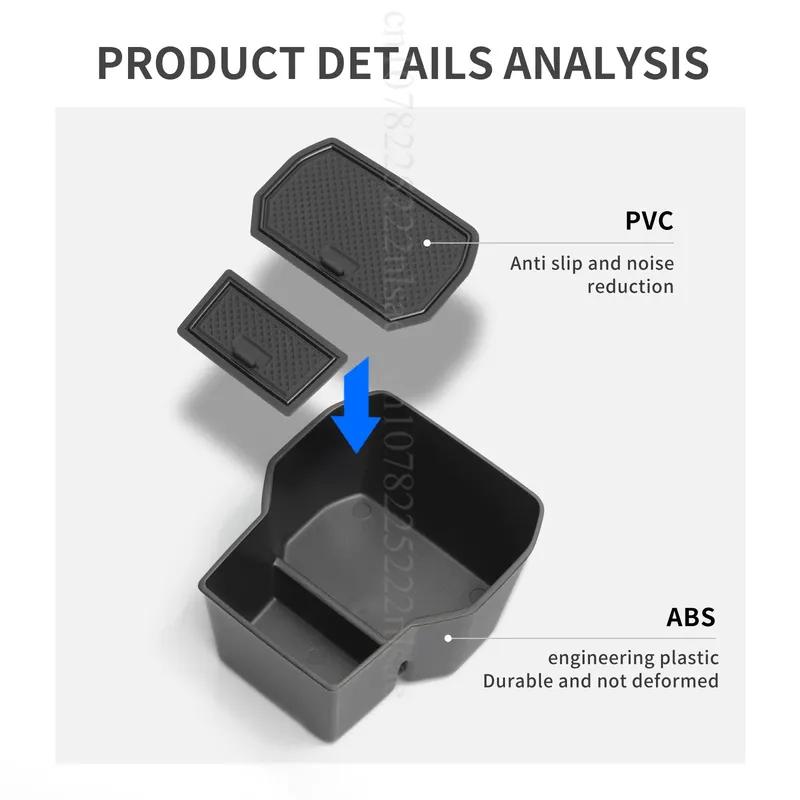 for Dacia Sandero 20-25 Armrest Storage Box Plastic Stowing Tidying Silicone Mat Car Interior Storage Accessories Car Organizer