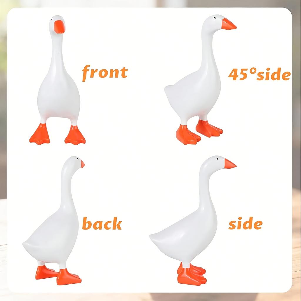 1pc Premium Desk Goose Statue - Resin Desktop Goose with Magnetic Beak for Storage, Interesting Office Table Goose Decoration