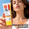 Sun Protection Cream Moisturizing UV Defense Lightweight Sunscreen Lotion Non Sticky Formula for Face Body Beach and Summer Travel