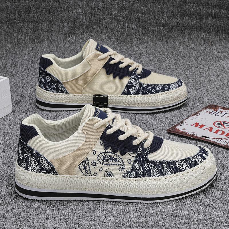 Men'S Board Shoes Fashion Mesh Breathable Low-Top Color Matching Student Sports Leisure Internet Celebrity Tide Shoes