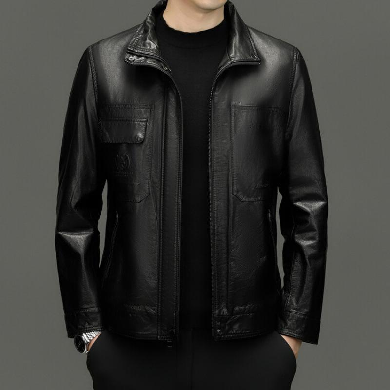 Autumn and winter leather leather jacket men's casual large size men's cowhide top leather motorcycle jacket men's