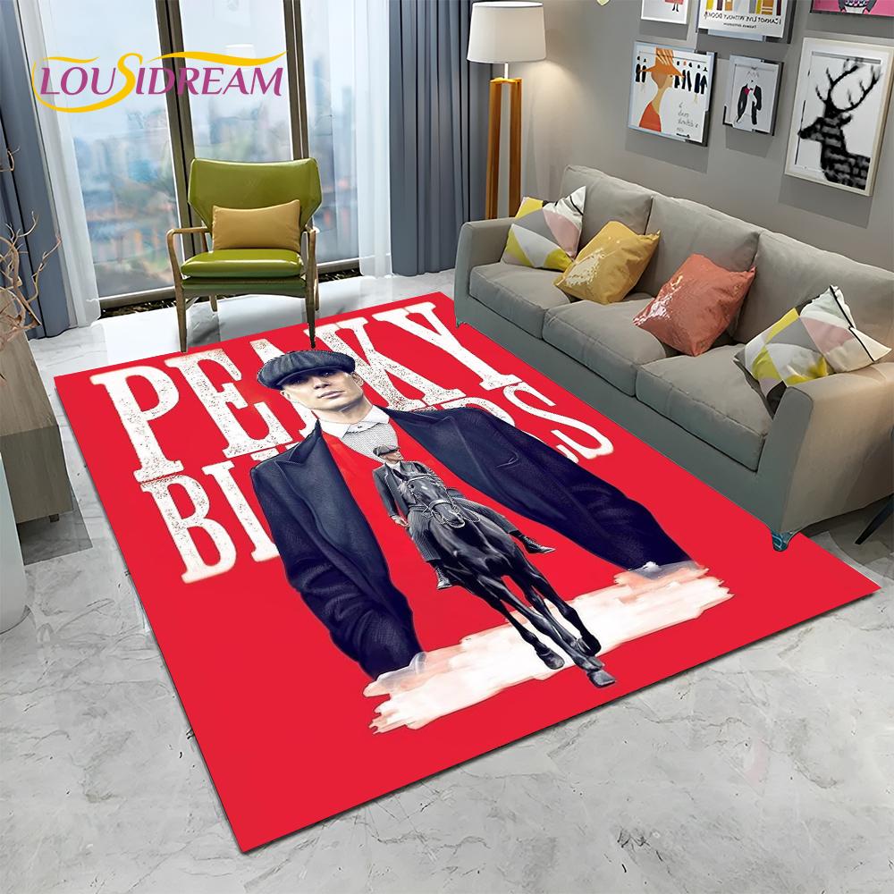 HD Tommy Shelby 3D P-Peaky Blinders Carpet Rug for Home Living Room Bedroom Sofa Doormat Decor,kids Area Rug Non-slip Floor Mat