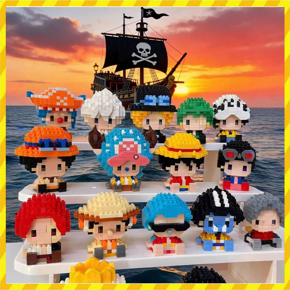 *Anime Building Block Chopper Buggy Assembly Micro Building Block Zoro Robin Character Model Mini Bricks Figure Toys For Gift