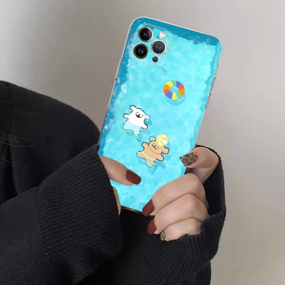 Cartoon Cute Hug Heart Dog Phone Case for iPhone 15 8 7 6 6S Plus X SE 2020 XR XS 14 11 12 13 Mini Pro Max Mobile Case