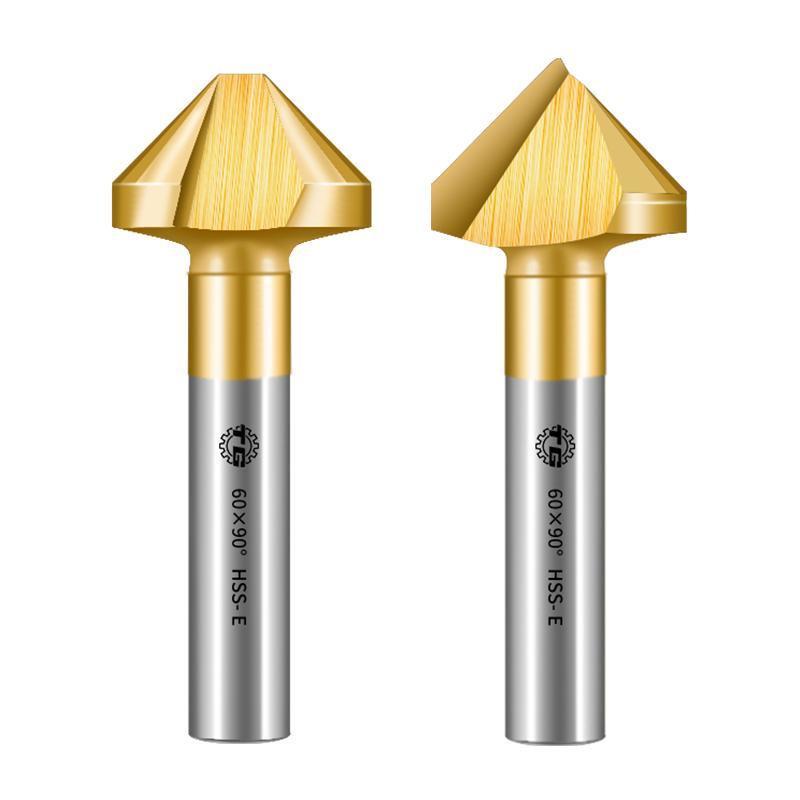 Tiangong 6542 Cobalt-Plated Titanium 90-Degree Single-edged Chamfering Countersink Drill