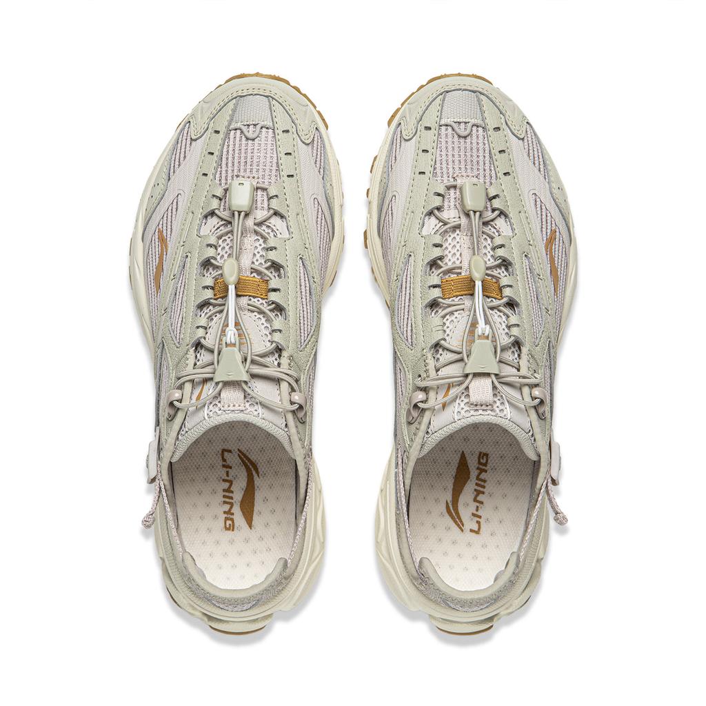 Li Ning Fuyao 2.0 Trail V3 Cushioning Abrasion Resistant Slip Resistant Low top Casual Running Shoes Women's Gray Khaki ARXW022-1