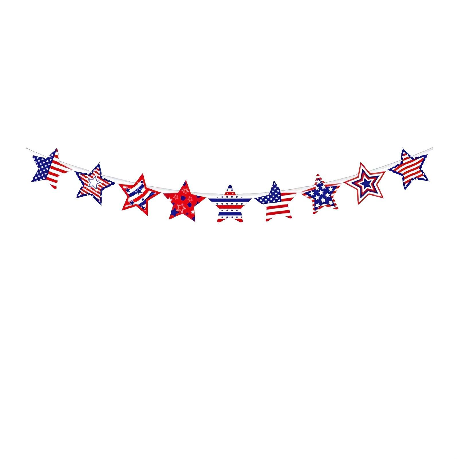 

Independence Day Party Decorations Banner, Holiday Venue Wall Decoration Supplies Pull Tabs One Size