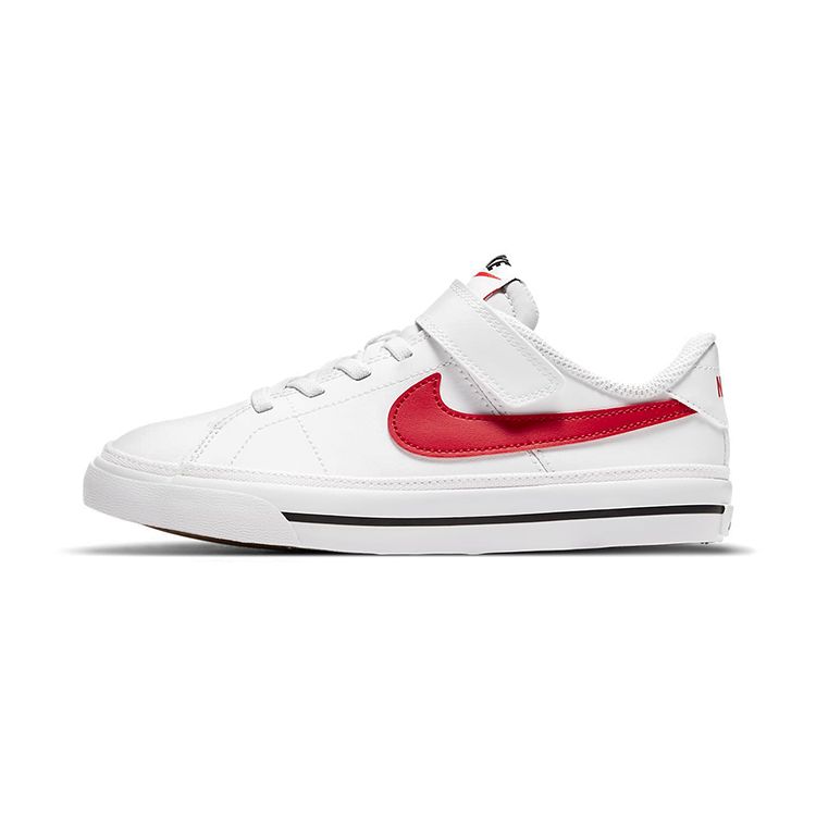 Nike Court Legacy Casual Slip-Resistant Shock-Absorbing Durable Low-Top Kids Skate Shoes Kids sneaker White Red DA5381-105