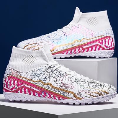 Youth Adult New Quality Shock Absorption Anti-skid and Wear-resistant High Top Short Spike Outdoor Football Shoes and Sports Shoes