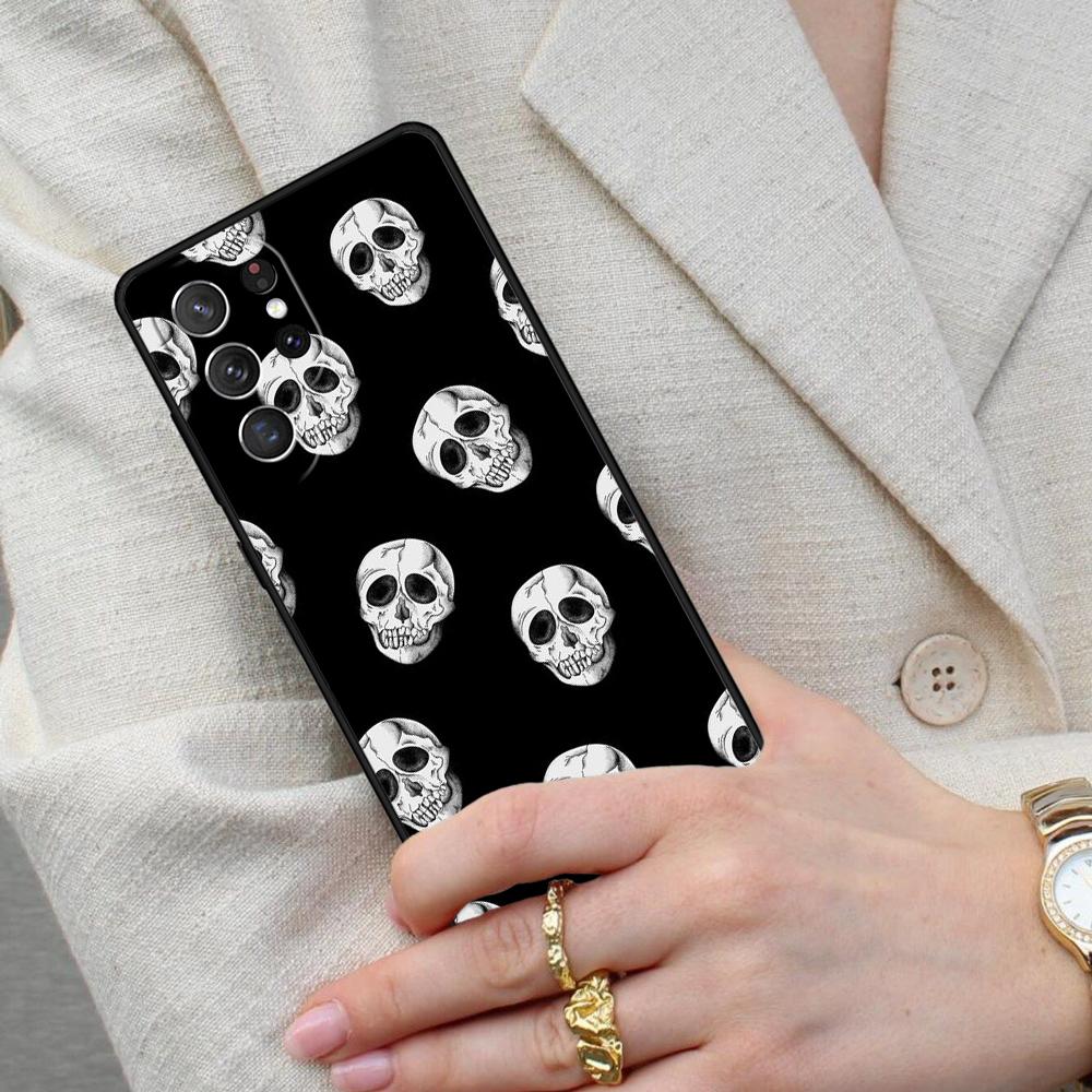 Skeleton Skull Bones Cell Phone Case for Samsung Galaxy S26 Ultra S25 S24 S23 S22 S21 S20 Note10 Cover