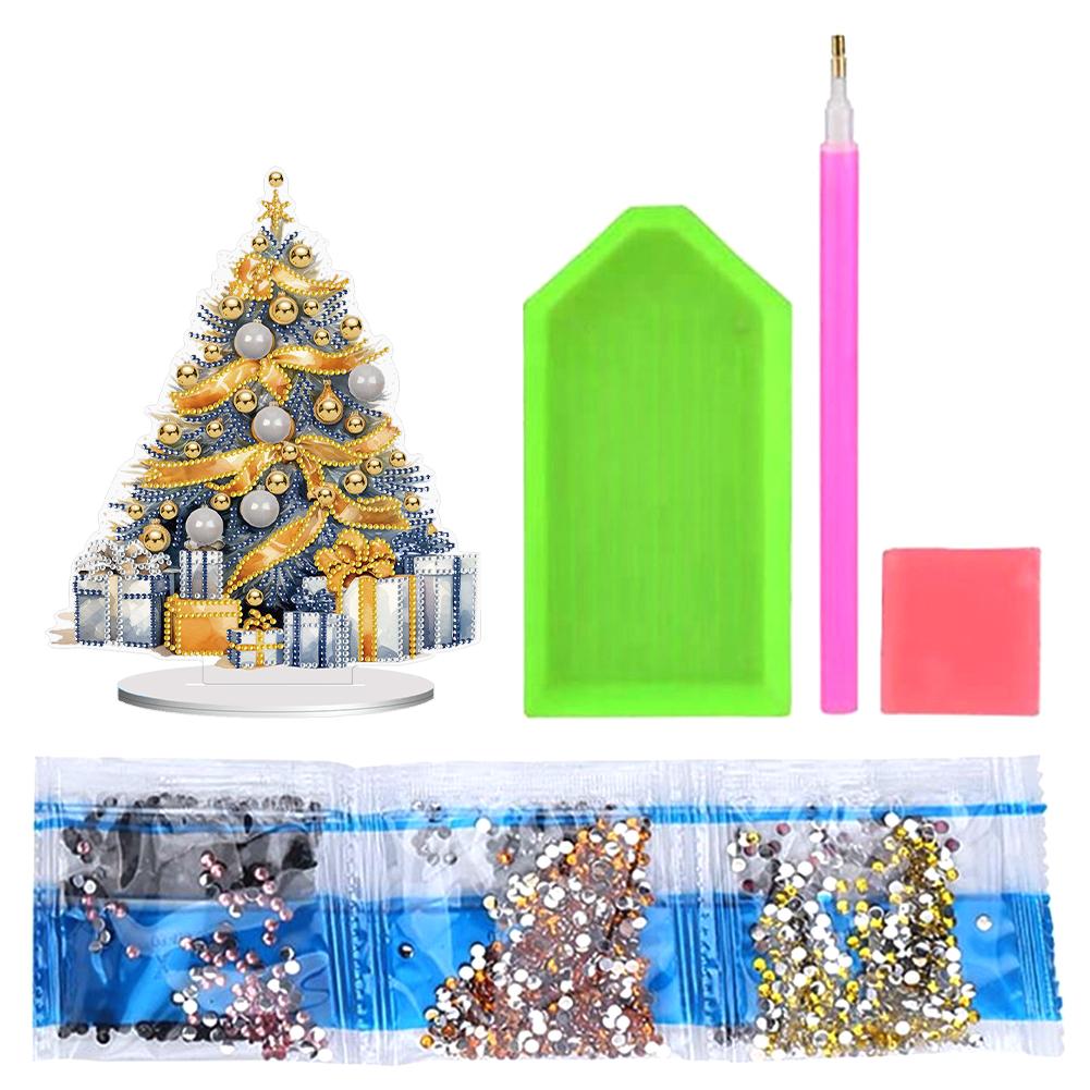 Christmas Tree Diamond Painting Ornament Special Shape Rhinestone Mosaic Diamond Embroidery Christmas Home Decoration Gifts
