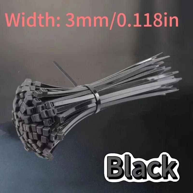 100-300pcs Nylon Cable Ties Adjustable Self-locking Cord Ties Straps Fastening Loop Reusable Plastic Wire Ties for Home Office