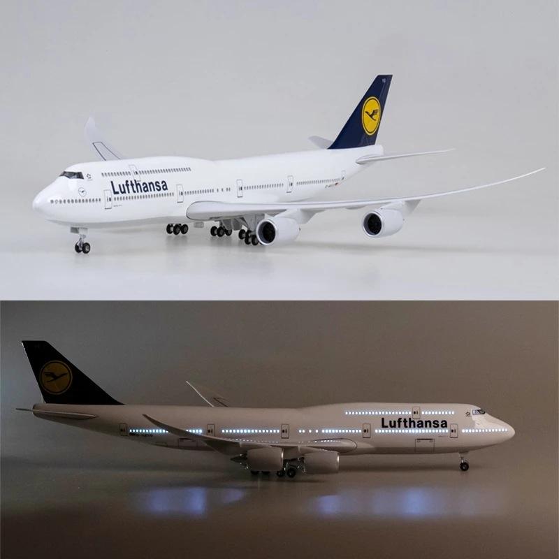 Airplanes Decoration 47CM Luthansa Airlines B747 Aircraft Model Plane B747 Collection Plane With Landing Geal Build Display Gift