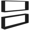VidaXL Wall Cube Shelves 2 Pcs Black 100x15x30 Cm Particleboard